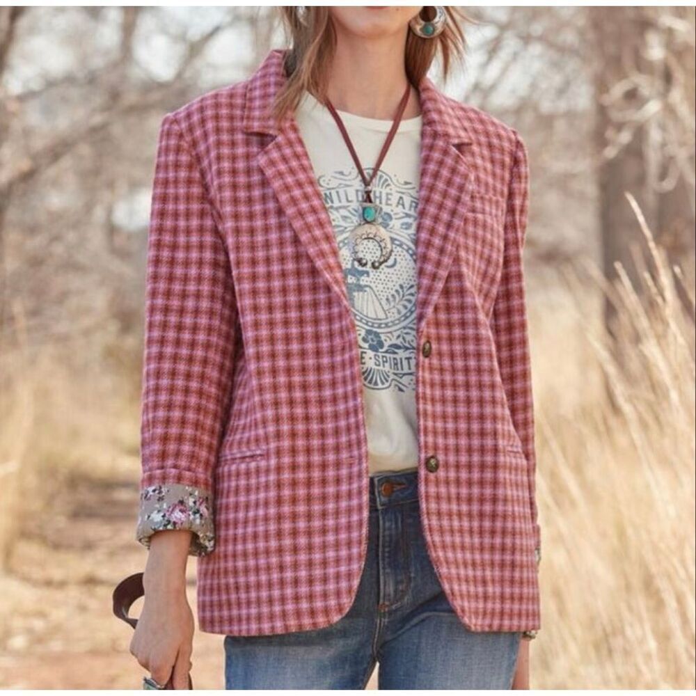Sundance Pink Plaid Blazer